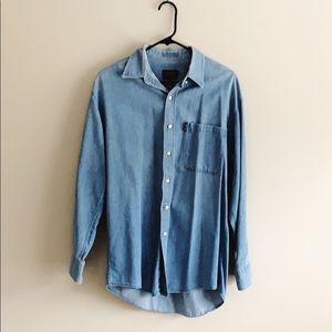 Oversized denim shirt